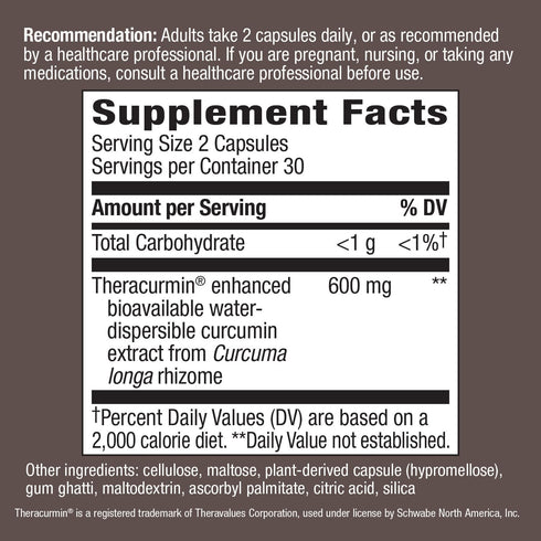 Nature's Way Curica Turmeric Minor Pain Relief, Max Bioavailability, Vegan, 60 Capsules
