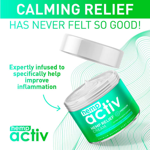 Hemp Cream for Muscles, Neck, and Shoulders, Infused with Hemp, Menthol, MSM & Arnica, 4 Fl Oz