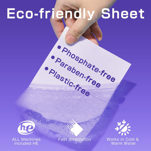 Lavender Laundry Detergent Sheets, 240 Loads - Eco-Friendly, Plant-Based, Hypoallergenic, No Plastic Jug