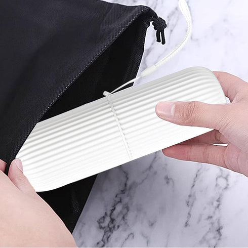 Toothbrush Travel Case, Portable Plastic Container for Traveling, Toothbrush Holders (White)
