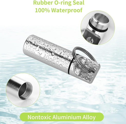 3Pcs Portable Keychain Pill Holder, Waterproof Pill Organizer, Mini Pill Box for Emergency & Nitroglycerin