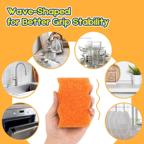 LAUNDRYLUX 4 Pack Scrub Sponge, Dual-Sided Temperature-Responsive Scrubber - Non-Scratch - Multipurpose Dish Sponges