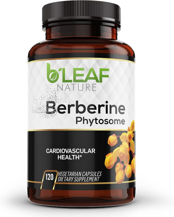 B’Leaf Nature's Berberine Phytosome Vegetarian Capsules - Natural Herbal Supplement for Better Health, 120 Capsules