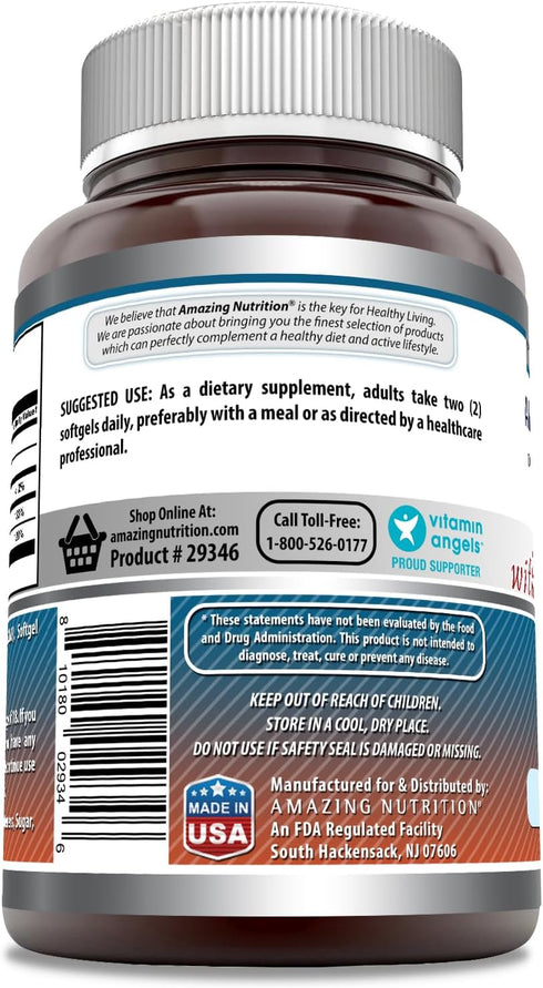 Amazing Formulas Calcium with Vitamin D3, 220 Softgels Supplement, Non-GMO, Gluten Free