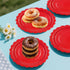 Xjoviative 50 9 Inch, 9 INCH) Pcs Red Paper Plates Scalloped Paper Plates Disposable Cake Dessert Dinner Plate