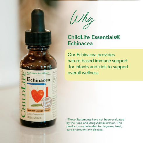 CHILDLIFE ESSENTIALS Echinacea for Kids - Natural Orange - Kids Echinacea Drops, 1 Fl Oz (Pack of 3) - Alcohol Free