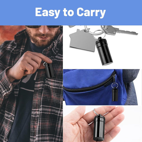 Nitroglycerin Keychain Pill Holder Mini, 2 Pack Waterproof Travel Pill Case for 25ct Nitro Bottles
