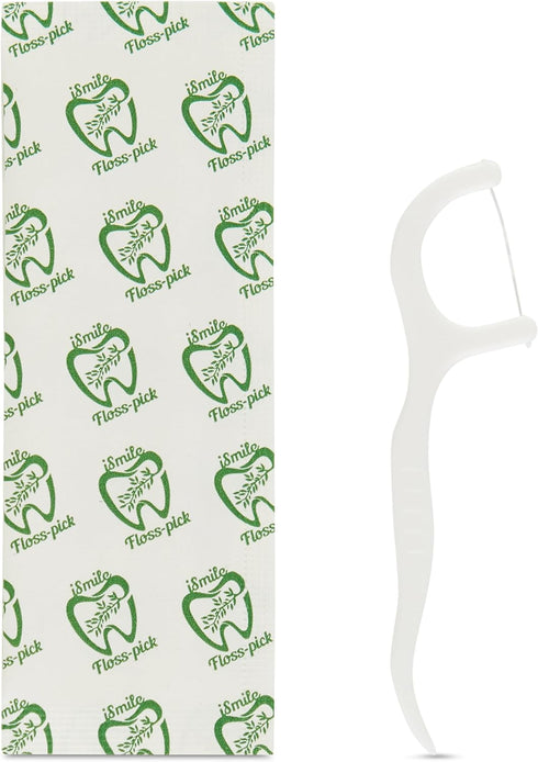 i-Smile Dental Floss Picks, Extra Mint Flavor, Individually Wrapped in Biodegradable Paper, Promotes Gum Health