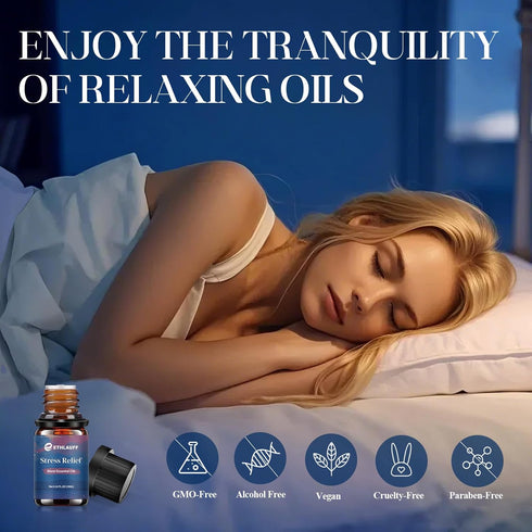Set, 6x10ml Relax Eessential Oils Diffuser Oil for Home, Humidifiers, Candle Making, Aromatherapy - Stress Relief, Calm