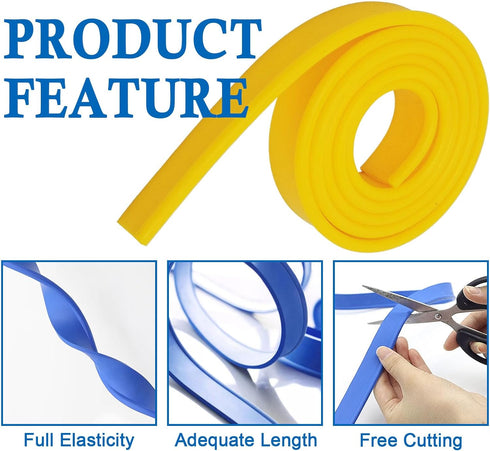 Squeegee Replacement Rubber Strip, 105cm/41inch Window Cleaning Squeegee Rubber, Yellow, 1 Piece