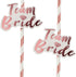 Boao 48 Pcs Paper Team Bride Straw, Rose Gold Hen Party Paper Drinking Straws for Wedding Bachelorette Favors