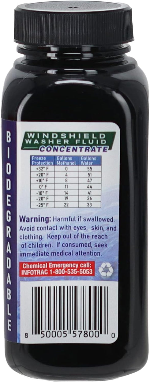 Qwix Mix 1 55 100% Commercial Windshield Washer Fluid Concentrate, Bottle Makes Gallons - Biodegradable Grime & Dirt