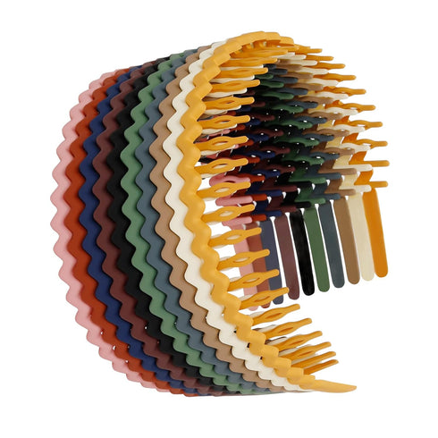 WOVOWOVO 10 Packs Plastic Hair Bands with Teeth, Thin Non-Slip Headbands for Women Girls Teens