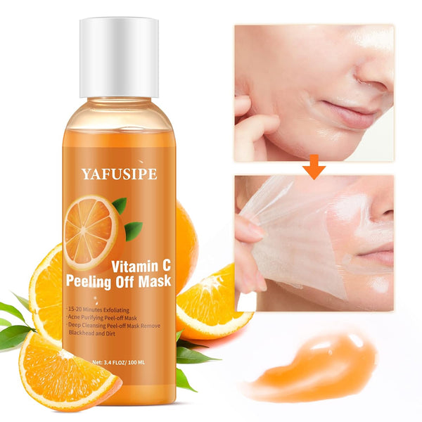 Peel Off Face Mask Vitamin C, Blackhead Remover Mask, Gentle Exfoliating Poreless Deep Cleanse Mask for Face and Neck