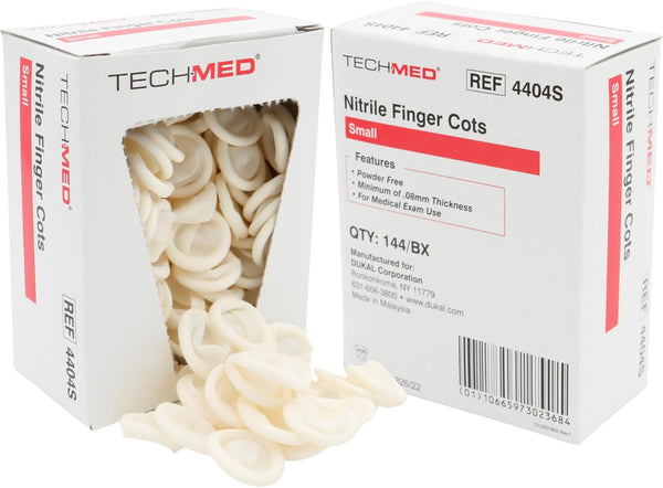 DUKAL 4404S Tech-Med Finger Cot, Small Nitrile, Pack of 144