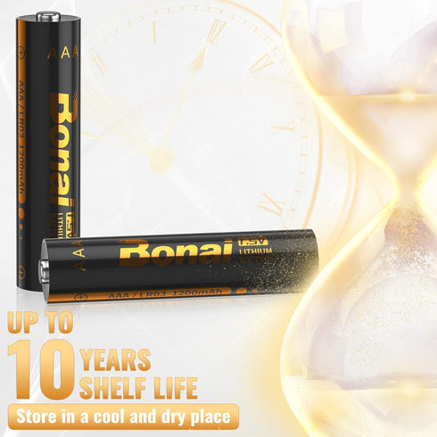 BONAI AAA Lithium Batteries, 1.5V 1200mAh Long Lasting Triple AAA Batteries - Ultimate Power for High Drain Devices (8