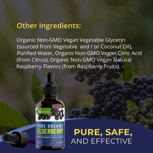 Organic Elderberry Syrup - 60 Day Supply Liquid Drops for Immune Support - Extra Strength (2 Pack)