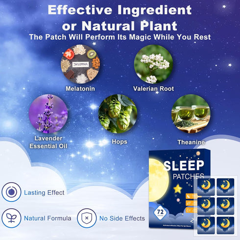 Zcokail Sleep Patches for Adults Extra Strength, Sleep Patch with Melatonin & Valerian, All-Natural Deep Sleep Support