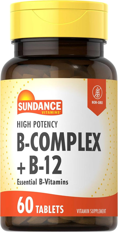 Sundance High Potency Vitamin B-Complex with B-12, 60 Tablets