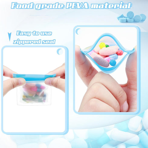 Pack 21 4" 3" 7 Pill Pouch Bags of x Zipper Pill and Vitamin Organizer Pouches with Slide Lock for Travel Medicine
