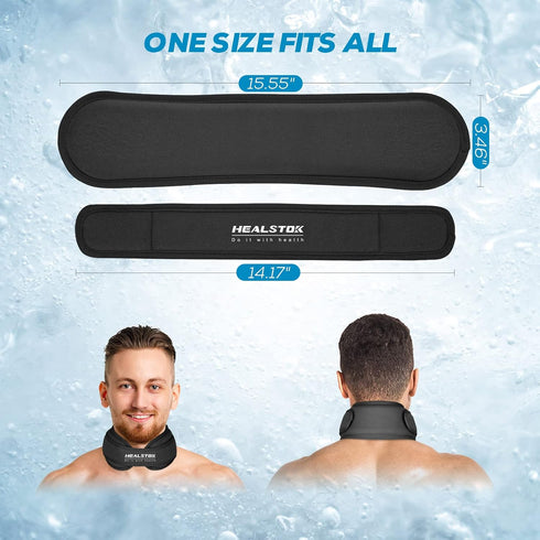 Cervical Ice Pack Neck Wrap, Reusable Cold & Hot Therapy Gel for Neck Injuries, Adjustable Migraine Relief