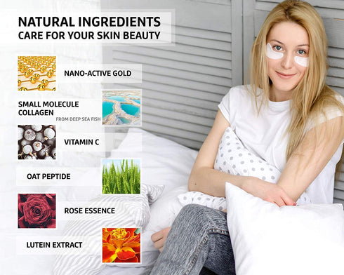 Jakuva 30 Pairs Gel Collagen Eye Masks, Under Eye Patches for Puffy Eyes, Dark Circles, and Anti-Aging Care