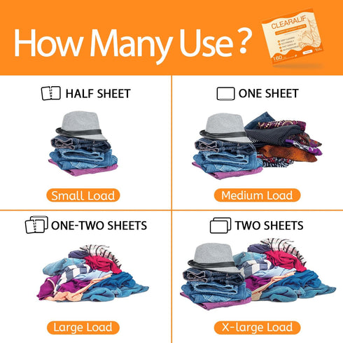 CLEARALIF Laundry Detergent Sheets, Up to 160 Loads, Eco-Friendly & Hypoallergenic, Orange - Great For Travel