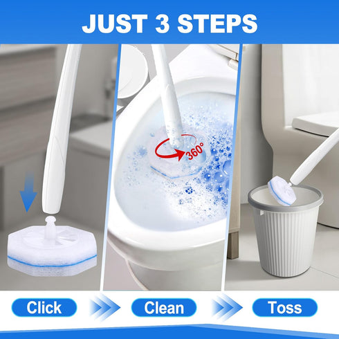 Zeefpod 100 Count Fragrance4X Disposable Toilet Brush,Toilet Cleaner Wand Refills Compatible with Most Toilet Brushes