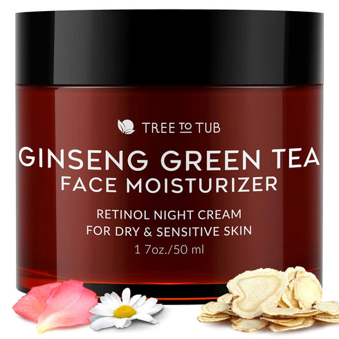 Tree to Tub Retinol Anti Aging Face Moisturizer - Hyaluronic Acid Night Cream for Dry & Sensitive Skin