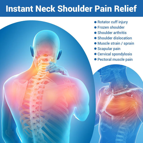 Comfytemp Ice Pack for Neck and Shoulders Pain Relief with Straps, Reusable Gel Wrap for Physical Therapy