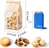 Roppolo 100 Packing 3.9 Inch Pcs Bread Bags with Tin Tie, Loaf Bags Made Of Brown Cotton Paper, Storage Bag with Clear