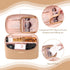 Dajasan Large Capacity Makeup Bag, Travel Makeup Organizer Bag, Portable PU Leather Toiletry Bag for Women (Khaki)