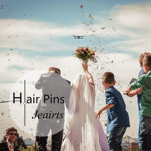 Jeairts Rhinestone Hair Pins, Crystal Wedding Headpiece, Sparkly Bride Hair Accessories for Women and Girls