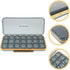 Portable Weekly Medicine Organizer Box with Compartments Transparent Blue Detachable Pill Dispenser for Travel Compact