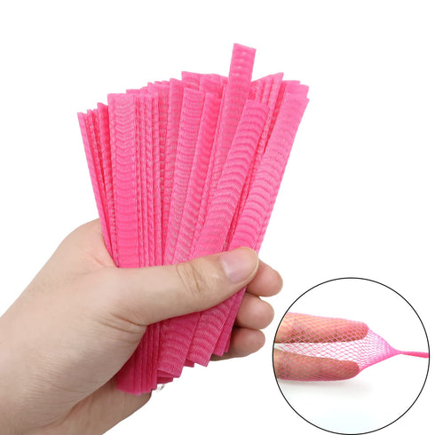 Honbay 100PCS Reusable Makeup Brush Protector Mesh Cover for Makeup Brushes, Paint Brushes, Handbag Tassels (Pink)