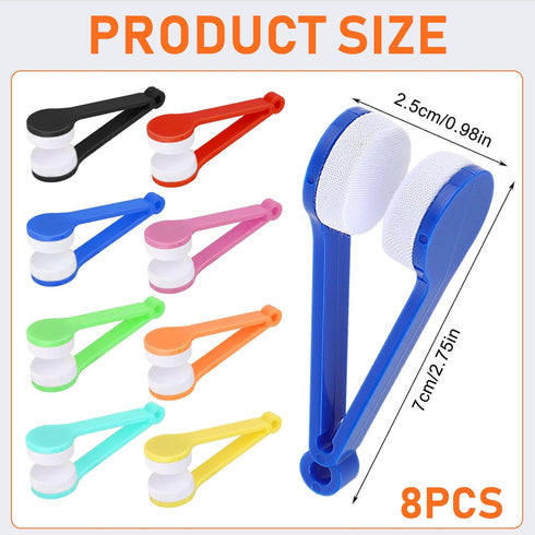 YQQYG 8 Pcs Eyeglass Cleaner, Mini Sun Glasses Eyeglass Microfiber Spectacles Cleaner Soft Brush Cleaning Tool