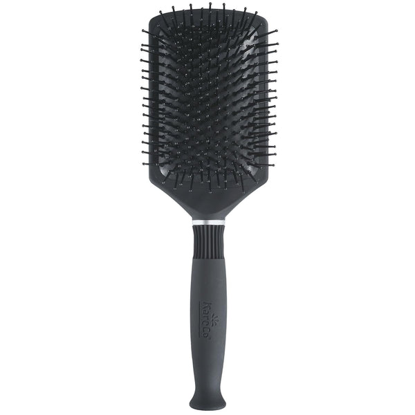 KareCo Large Paddle Brush, Cushioned Square Paddle Brush for Long or Wet Hair, Black Color