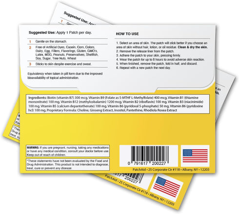 B12 Energy Plus Topical Patch by PatchAid, 30-Day Supply