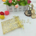 100pcs Sheer Organza Favor Bags, Rattan Print Gift Bags for Wedding Baby Shower, 3x4 inch, Gold