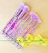 Unicorn Glitter Makeup Brush Set, 7pc Foundation Brush with Lip Eye Nose Shadow Eyebrow Blush for Teen Girls Women