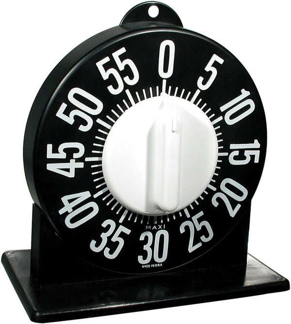 MaxiAids Tactile Long Ring Low Vision Timer with Stand - Black Dial