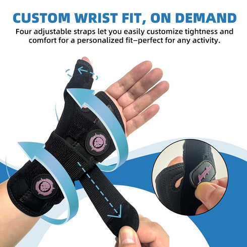 JUPITER Carpal Tunnel Wrist Brace with Thumb Support, Day & Night Thumb Spica Splint for Right Hand, Ideal for De