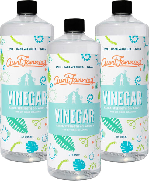 Aunt Fannie's Extra Strength Cleaning Vinegar, 33 Ounce, Multipurpose Household Cleaner, Pack of 3, No Added Scents