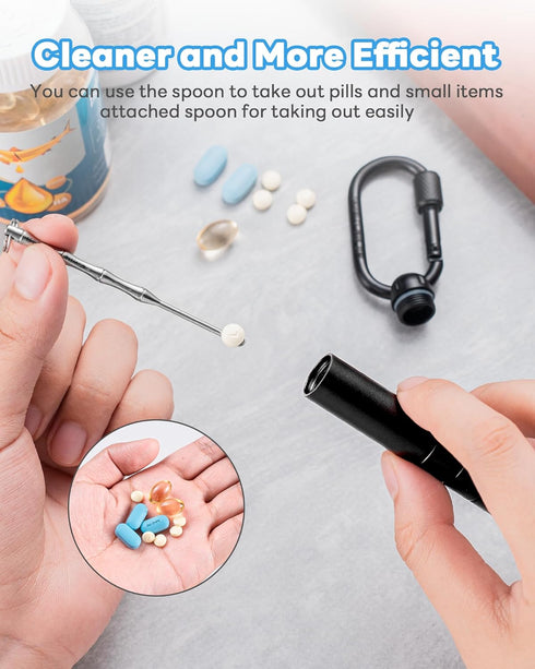 Portable Waterproof Titanium Keychain Pill Holder - Small Travel Pill Box for Men