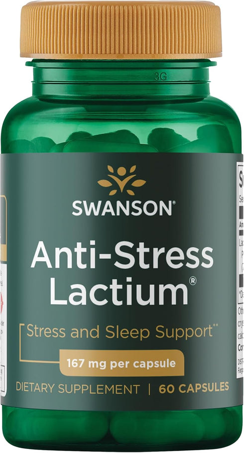 Swanson Women's Anti-Stress Formula (Lactium), 60 Capsules, 167mg, Promotes Relaxation and Sleep Support