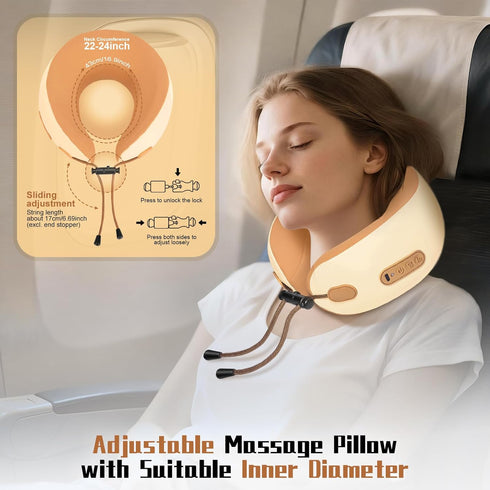 Neck Massager Pillow with Heating,Portable Heated Kneading Massage Cushion Pillow,Cordless Shiatsu Neck Massager