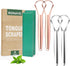 RONAVO Metal Tongue Scraper for Adults (4 PC), Rustproof with Travel Cases, Reduces Bad Breath