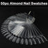 LoveOurHome 150pc Clear Nail Swatch Sticks, Long Stiletto Coffin Almond Nails Polish Sample Tester Stick with Ring for