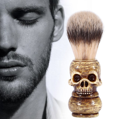 Men's Grooming Tool Makeup, Skull Head Shaving Brush, Facial Razor Brush for Barber Salon