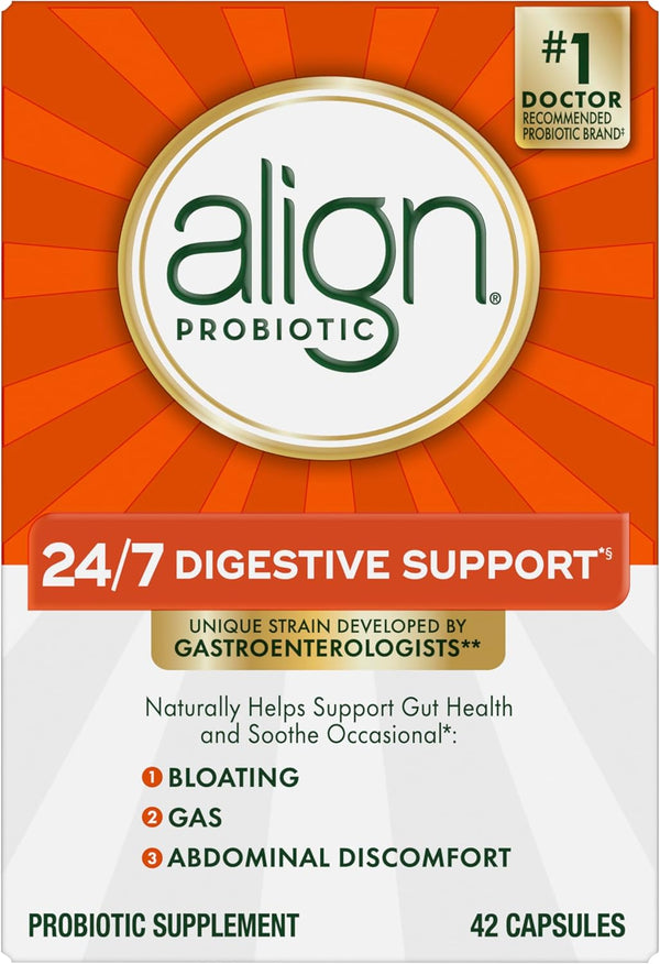 Align Probiotic, Daily Probiotic Supplement for Digestive Health*, 42 Capsules